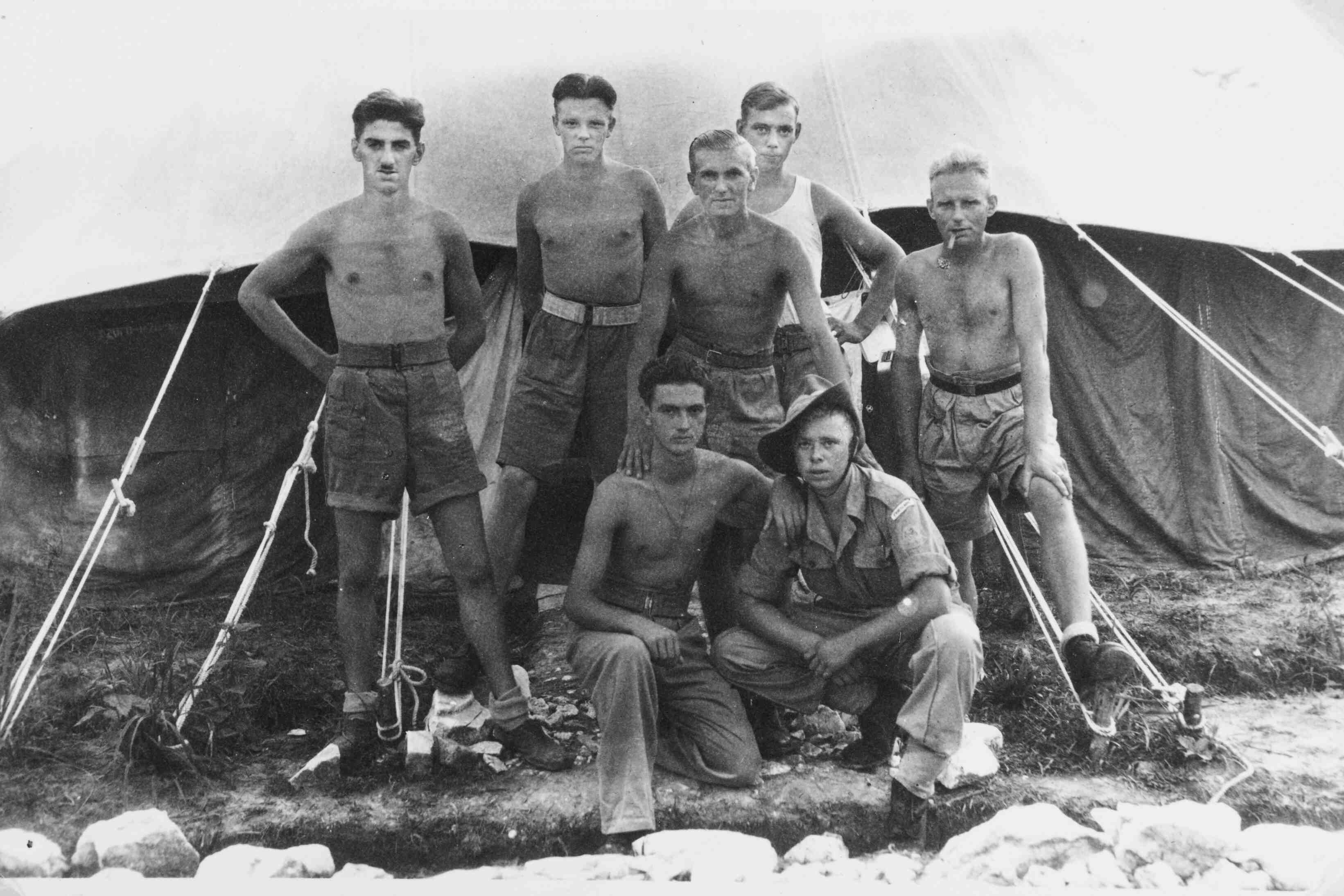 KNIL militairen kamp, rond 1946