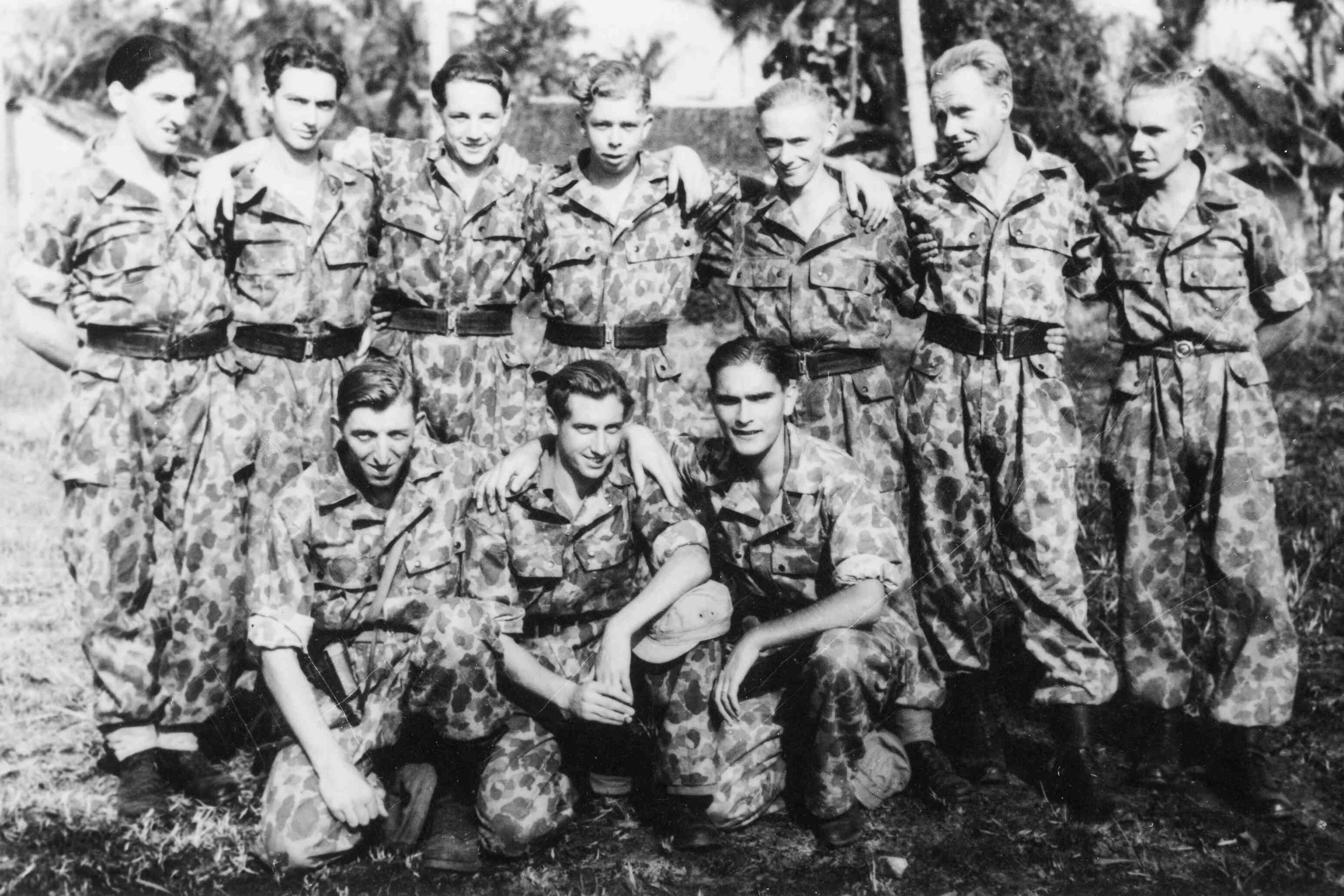 Groepsfoto KNIL militairen, te Java, rond 1946