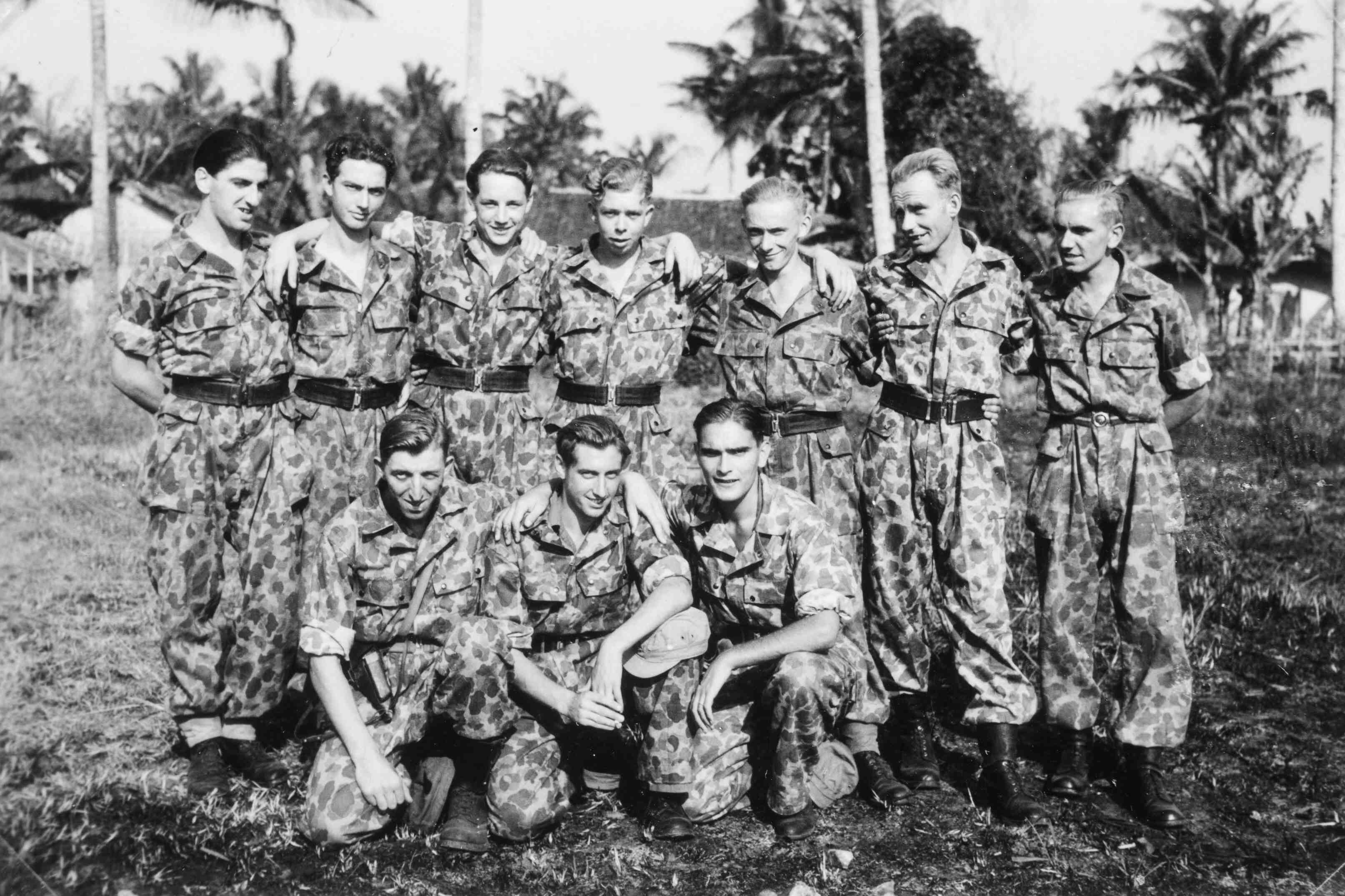Groepsfoto KNIL militairen, te Java, rond 1946