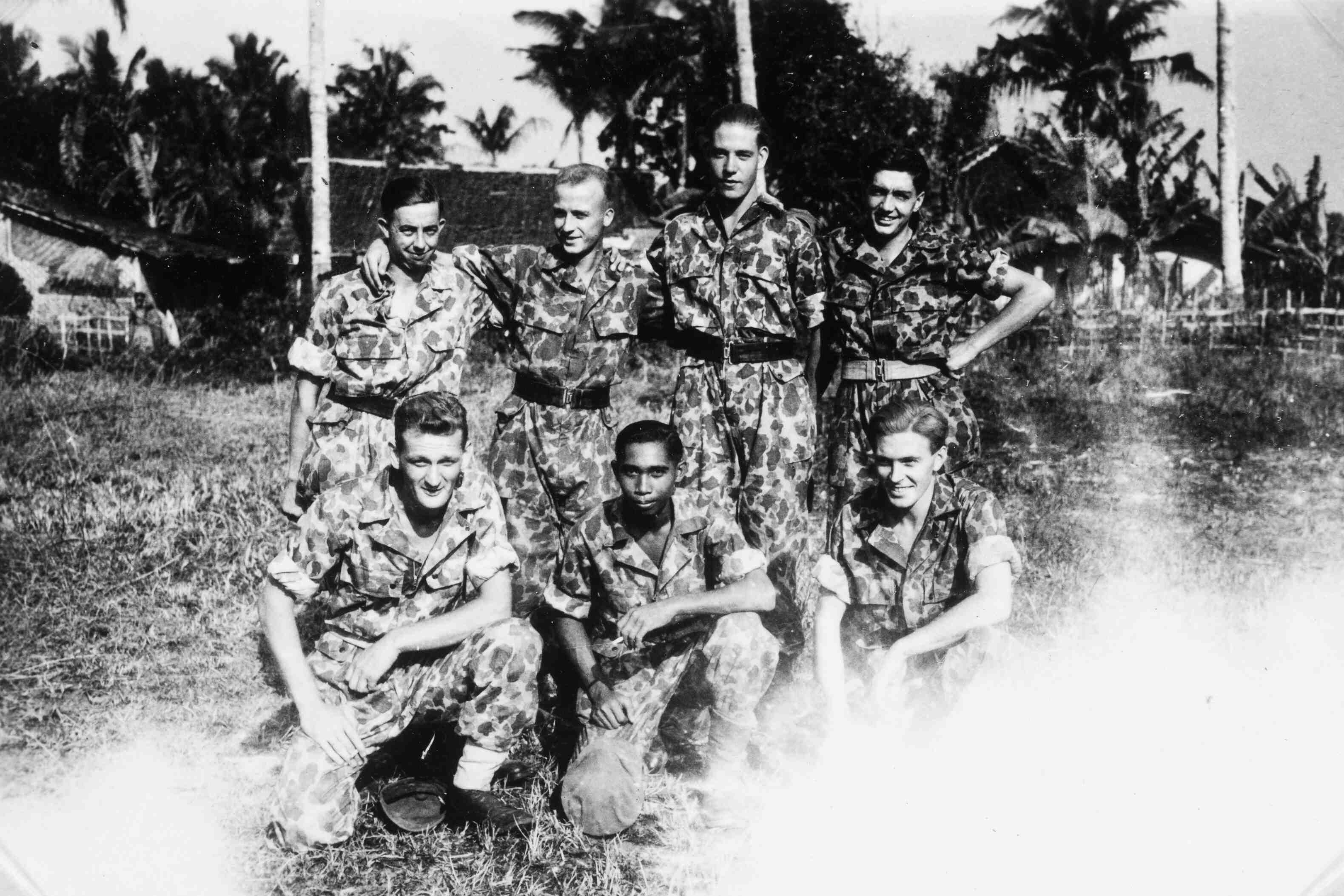 Groepsfoto KNIL militairen, te Java, rond 1946