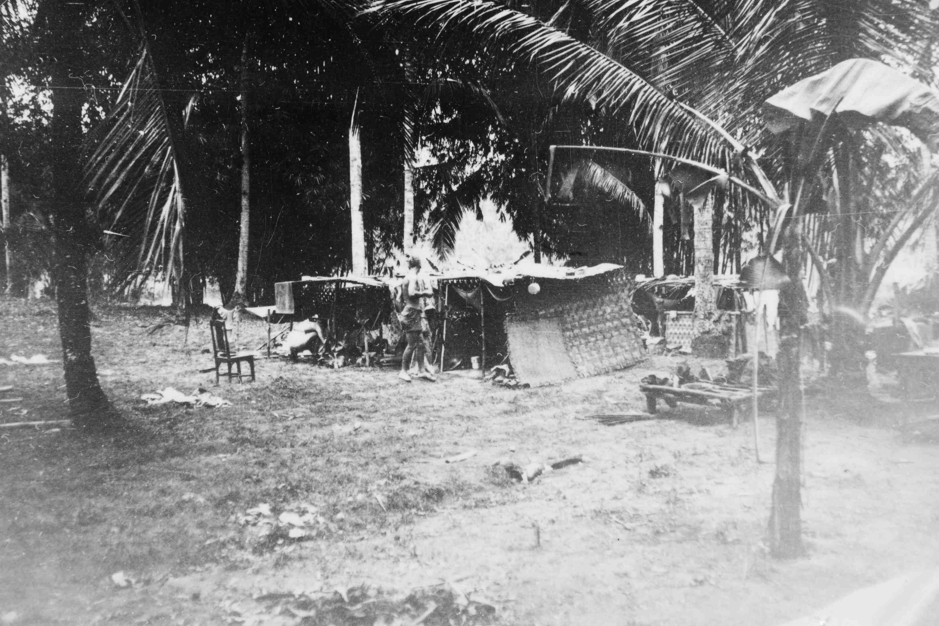 Eerste politionele actie. Driedaagse legering bij het bewaken aan een brug (omgeving Banjoemas), Java 1947