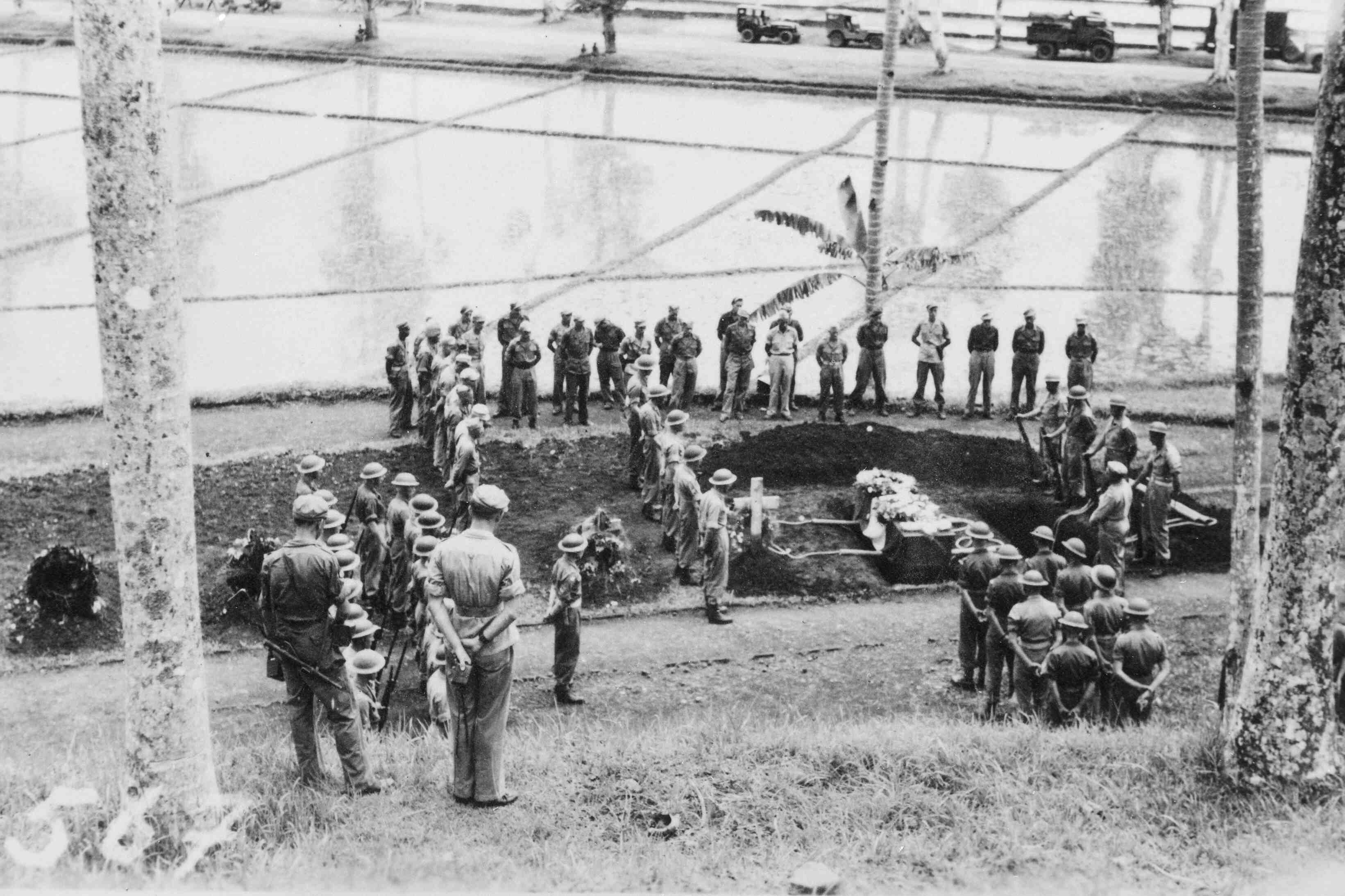 Militaire begraafplaats van de KNIL, Banjoemas, Java, rond 1947