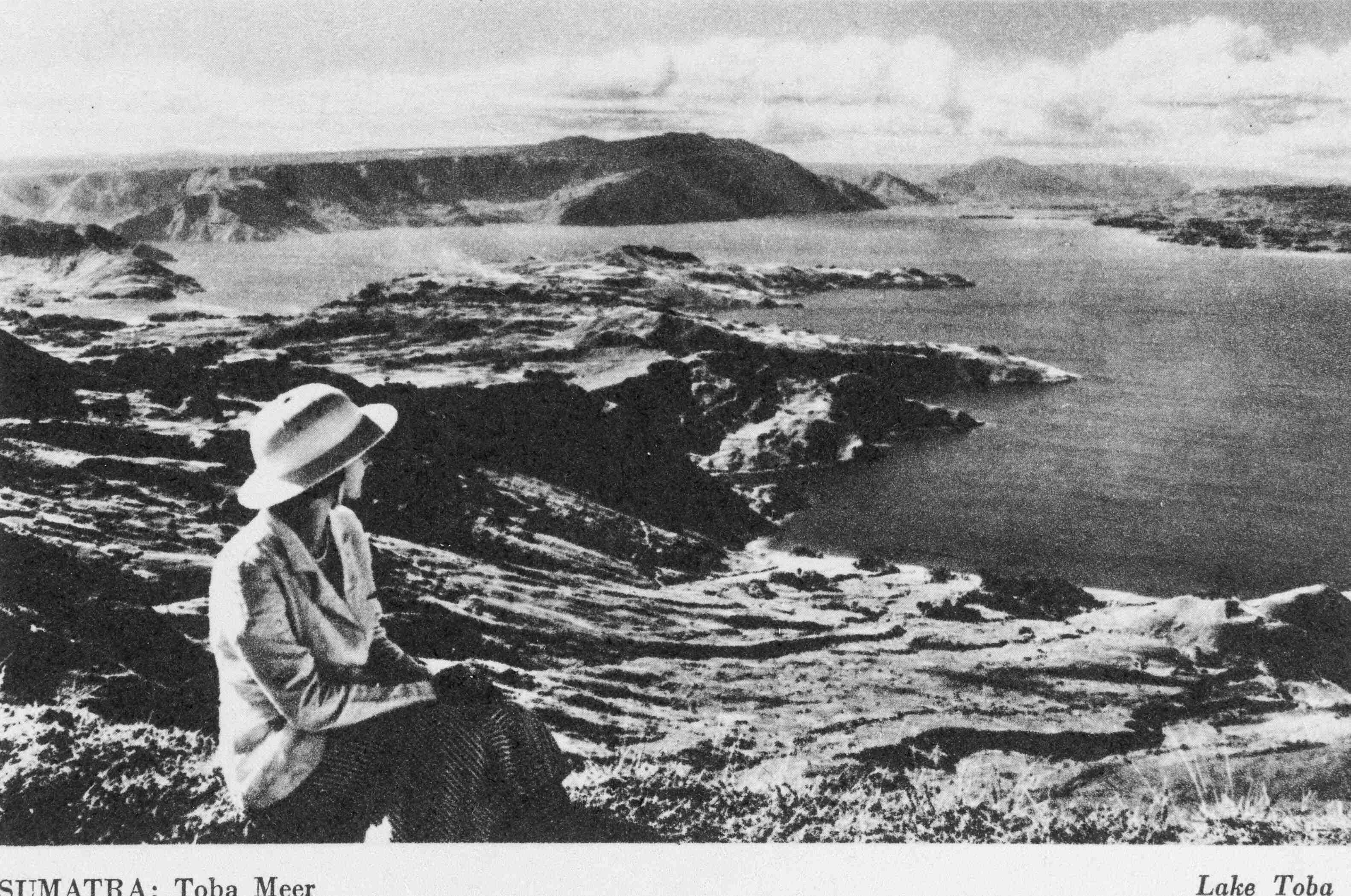 oude ansichtkaart, Toba meer, Indonesië