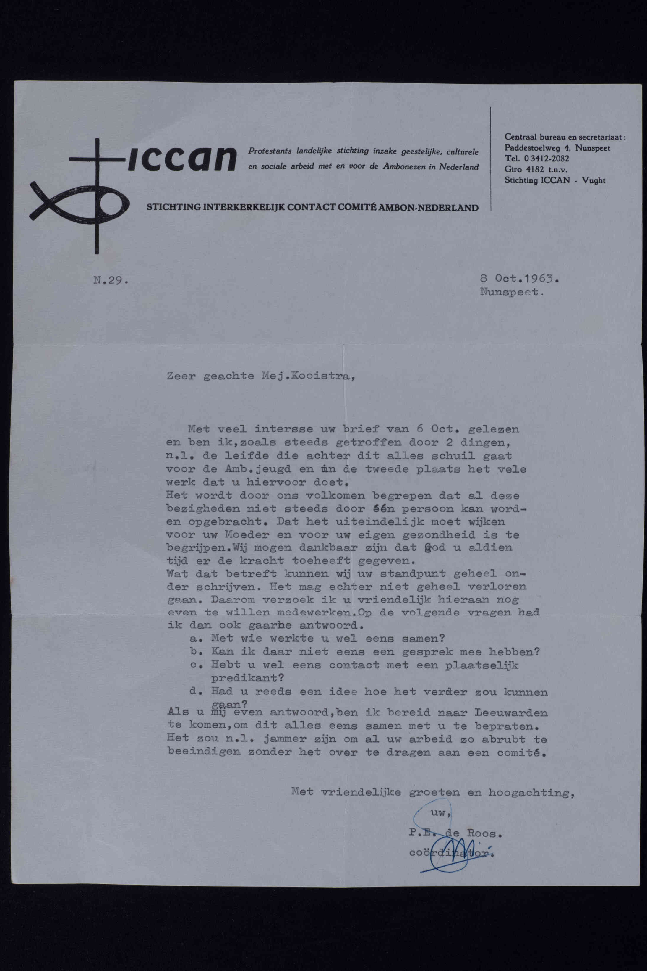 Stichting ICCAN: Interkerkelijk Contact Comité Ambon-Nederland